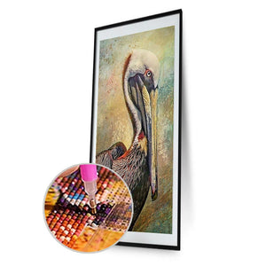 Brown Pelican 45x85cm(canvas) full round drill diamond painting