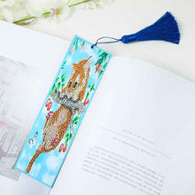 Load image into Gallery viewer, 5D Diamond Painting Climbing Cat Cross Stitch Bookmark Leather Page-marker
