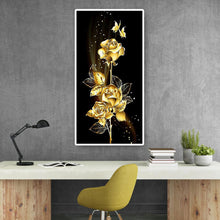 Load image into Gallery viewer, Golden Flower 45x85cm(canvas) full round drill diamond painting
