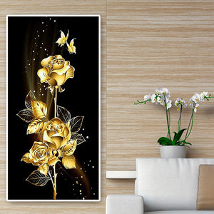 Golden Flower 45x85cm(canvas) full round drill diamond painting