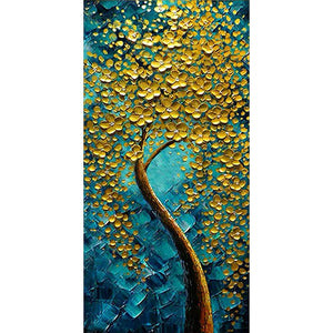 Golden Flower Tree 45x85cm(canvas) full round drill diamond painting