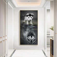 Load image into Gallery viewer, Dog 45x85cm(canvas) full round drill diamond painting
