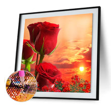 Load image into Gallery viewer, Rose Flower 30x30cm(canvas) full round drill diamond painting
