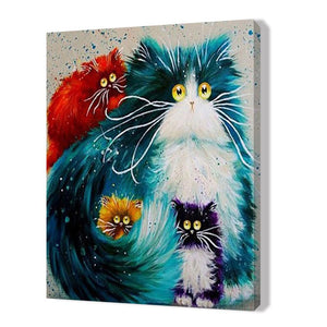 Cute Furry Cats 30x40cm paint by numbers