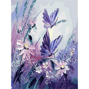 Purple Butterfly Flowers 30*40cm paint by numbers