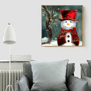 Christmas Snowman 30x30cm(canvas) full round drill diamond painting