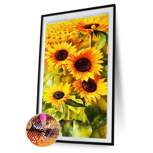 Sunflowers 45x85cm(canvas) full round drill diamond painting