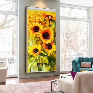 Sunflowers 45x85cm(canvas) full round drill diamond painting