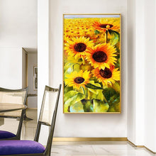 Load image into Gallery viewer, Sunflowers 45x85cm(canvas) full round drill diamond painting
