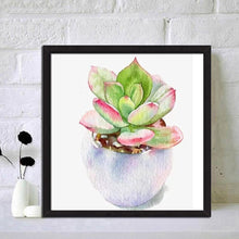 Load image into Gallery viewer, Succulent Plant 30x30cm(canvas) full round drill diamond painting
