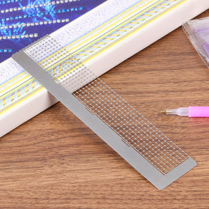 408 Holes DIY Diamond Painting Tools Round Drill Ruler Cross Stitch Scale