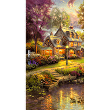 Load image into Gallery viewer, Woods Landscape 45x85cm(canvas) full round drill diamond painting
