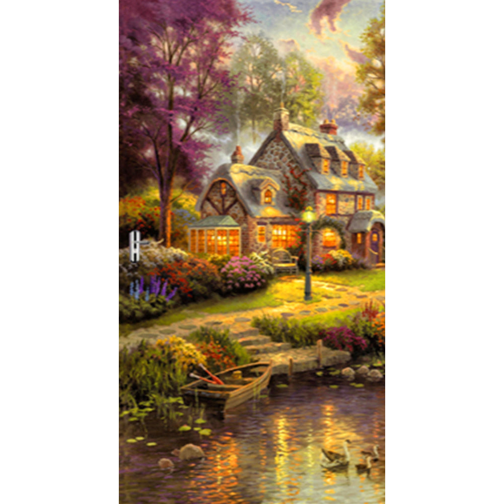 Woods Landscape 45x85cm(canvas) full round drill diamond painting