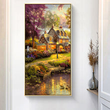 Load image into Gallery viewer, Woods Landscape 45x85cm(canvas) full round drill diamond painting
