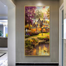 Load image into Gallery viewer, Woods Landscape 45x85cm(canvas) full round drill diamond painting

