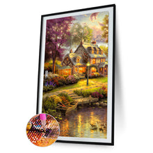 Load image into Gallery viewer, Woods Landscape 45x85cm(canvas) full round drill diamond painting
