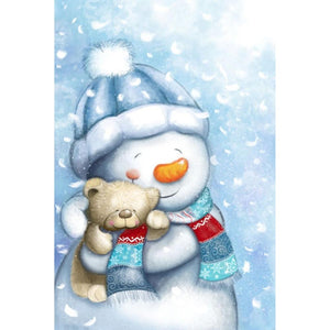 Snowman 30x40cm(canvas) full round drill diamond painting