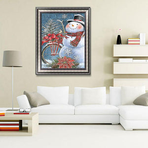 Snowman 30x40cm(canvas) full round drill diamond painting