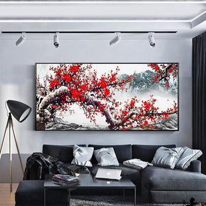 Plum Blossom 100x50cm(canvas) full round drill diamond painting