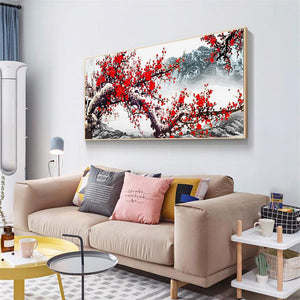 Plum Blossom 100x50cm(canvas) full round drill diamond painting