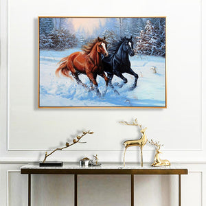 Horse Animal 50x40cm(canvas) full square drill diamond painting