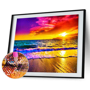 Beach 50x40cm(canvas) full square drill diamond painting