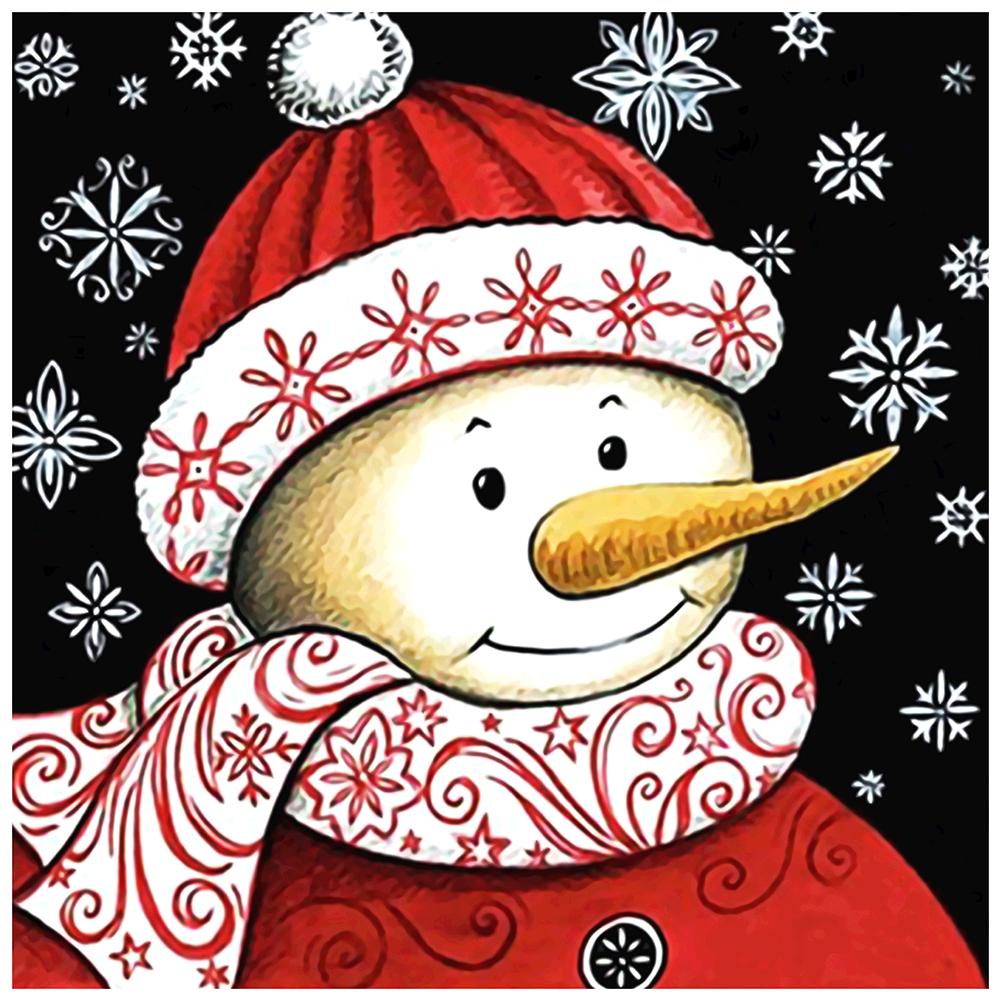 Snowman 30x30cm(canvas) full round drill diamond painting