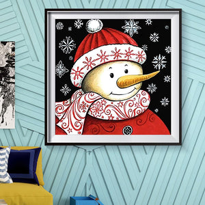 Snowman 30x30cm(canvas) full round drill diamond painting