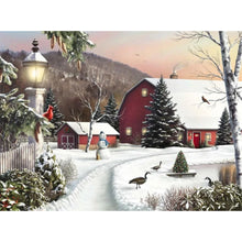 Load image into Gallery viewer, Snow for Christmas 50x40cm(canvas) full square drill diamond painting
