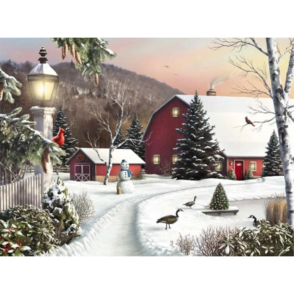 Snow for Christmas 50x40cm(canvas) full square drill diamond painting