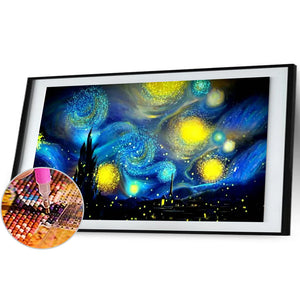 Abstract Night Sky 80x45cm(canvas) full round drill diamond painting