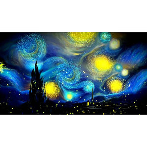 Abstract Night Sky 80x45cm(canvas) full round drill diamond painting