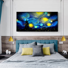 Load image into Gallery viewer, Abstract Night Sky 80x45cm(canvas) full round drill diamond painting
