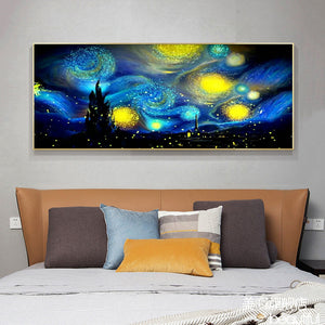 Abstract Night Sky 80x45cm(canvas) full round drill diamond painting