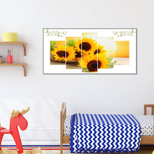 Load image into Gallery viewer, Sunflower 5 Panel 95x45cm(canvas) full round drill diamond painting
