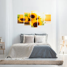 Load image into Gallery viewer, Sunflower 5 Panel 95x45cm(canvas) full round drill diamond painting
