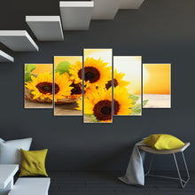 Load image into Gallery viewer, Sunflower 5 Panel 95x45cm(canvas) full round drill diamond painting
