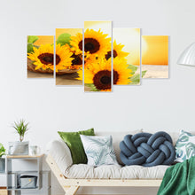 Load image into Gallery viewer, Sunflower 5 Panel 95x45cm(canvas) full round drill diamond painting
