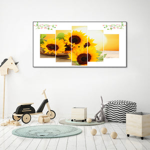 Sunflower 5 Panel 95x45cm(canvas) full round drill diamond painting