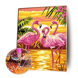 Three Pink Birds 30x40cm(canvas) full round drill diamond painting