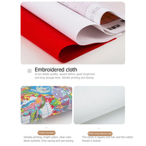 Animal Series Ecological Cotton 14CT 2 Threads Printed DIY Cross Stitch Kits 40*48CM