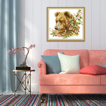 Load image into Gallery viewer, Animal Series Ecological Cotton 14CT 2 Threads Printed DIY Cross Stitch Kits 35*32CM
