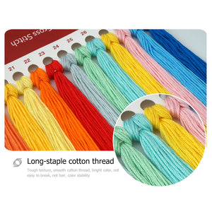 Animal Series Ecological Cotton 14CT 2 Threads Printed DIY Cross Stitch Kits 21*17CM