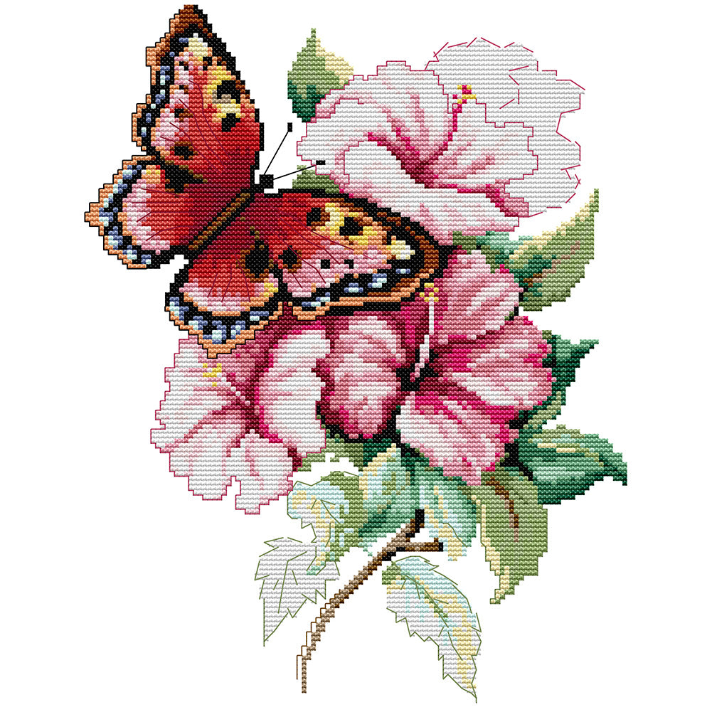 14CT Flower Series Cross Stitch Kits Embroidery Canvas Needlework 28*35CM