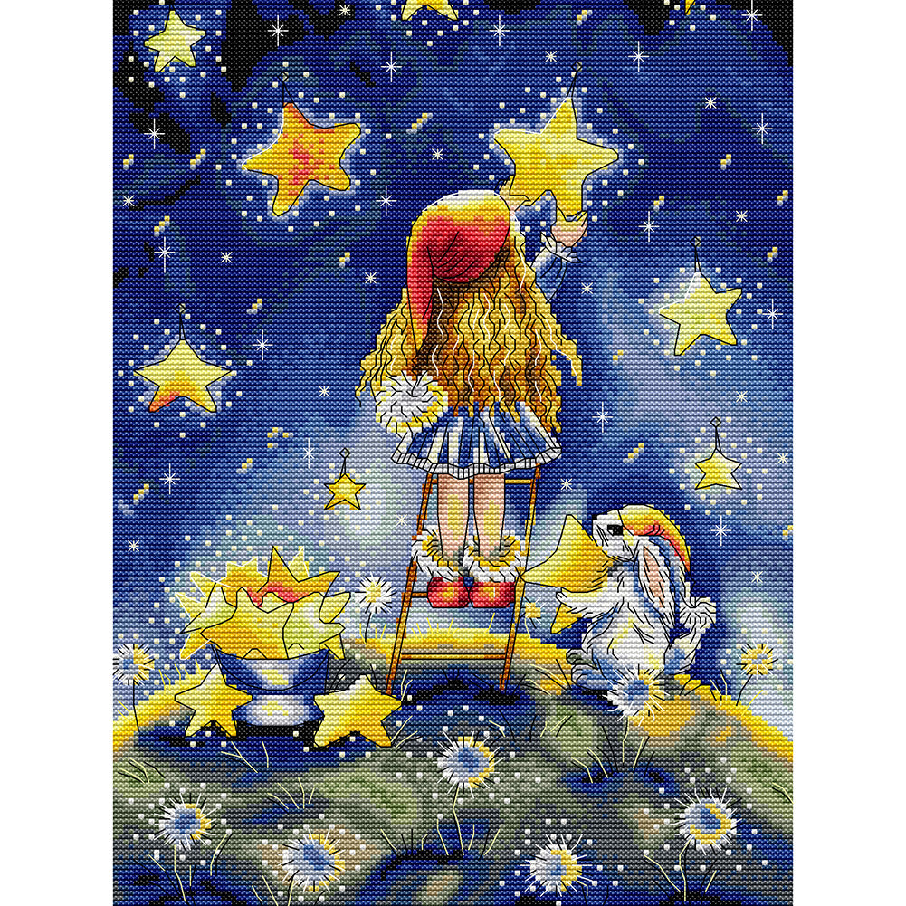 Character Ecological Cotton Cross Stitch Kit 14CT 2 Threads Canvas 32*41CM