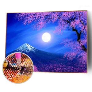 Mountain and Moon 40x30cm(canvas) full round drill diamond painting
