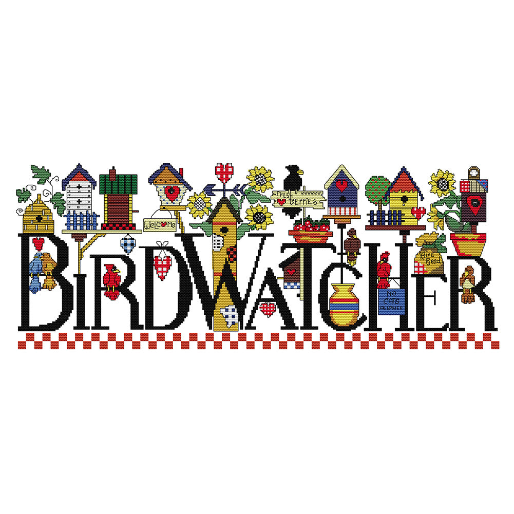 Birdwatcher Cross Stitch Painting DIY Embroidery Kits Needlework 65*30CM