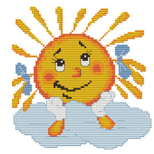 Load image into Gallery viewer, 14CT Thread Cross Stitch DIY Smile Sun Embroidery Needlework Kit 19*19CM

