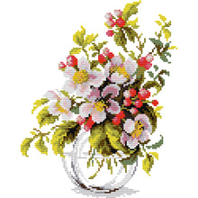 Load image into Gallery viewer, Flowers Ecological Cotton Thread Cross Stitch Kit Canvas Needlework 23*30CM
