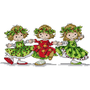 Character Series 14CT 2 Threads Ecological Cotton Cross Stitch Kit 27*14CM